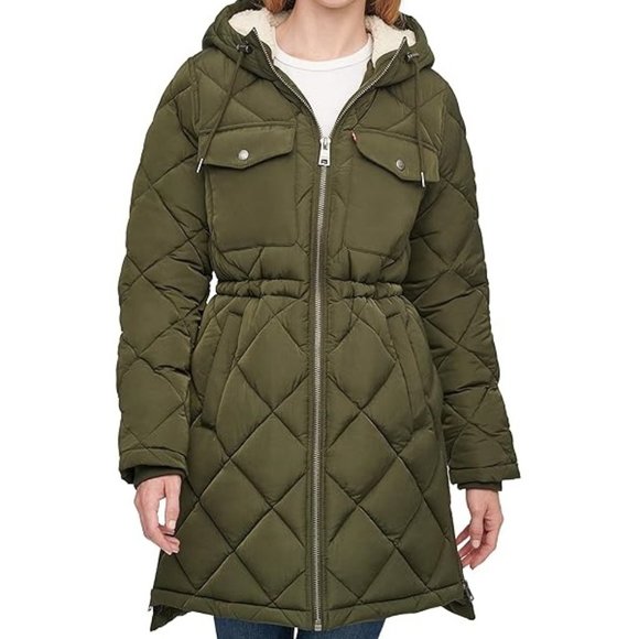 Levi's Jackets & Blazers - NWT Levi's Women's Sherpa Lined Long Hooded Parka Green Size M $225 7D014